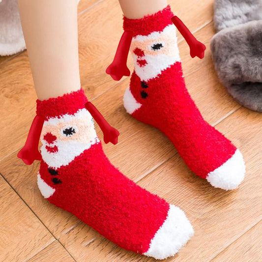 Magnet Touch Christmas Hand-in-Hand Socks