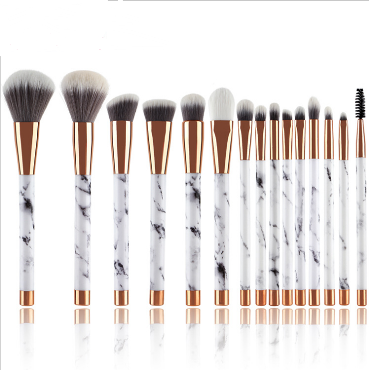 Marble makeup brush set