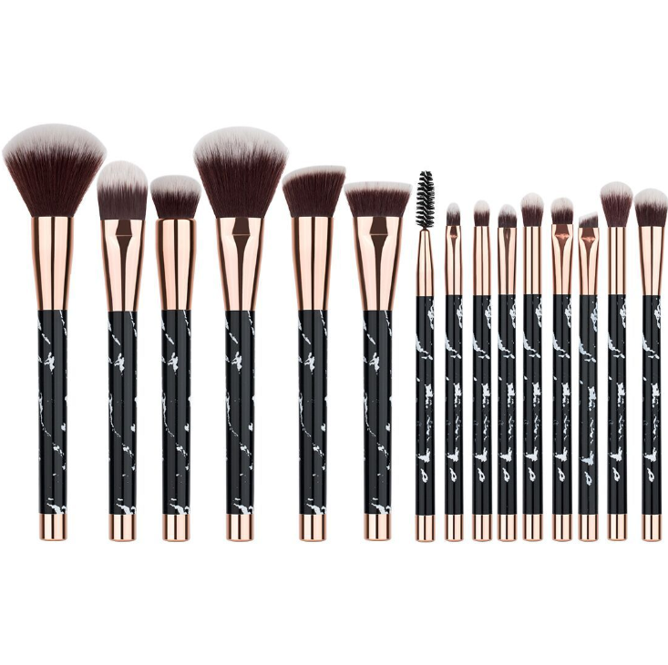 Marble makeup brush set