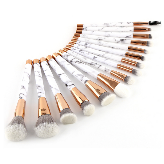 Marble makeup brush set