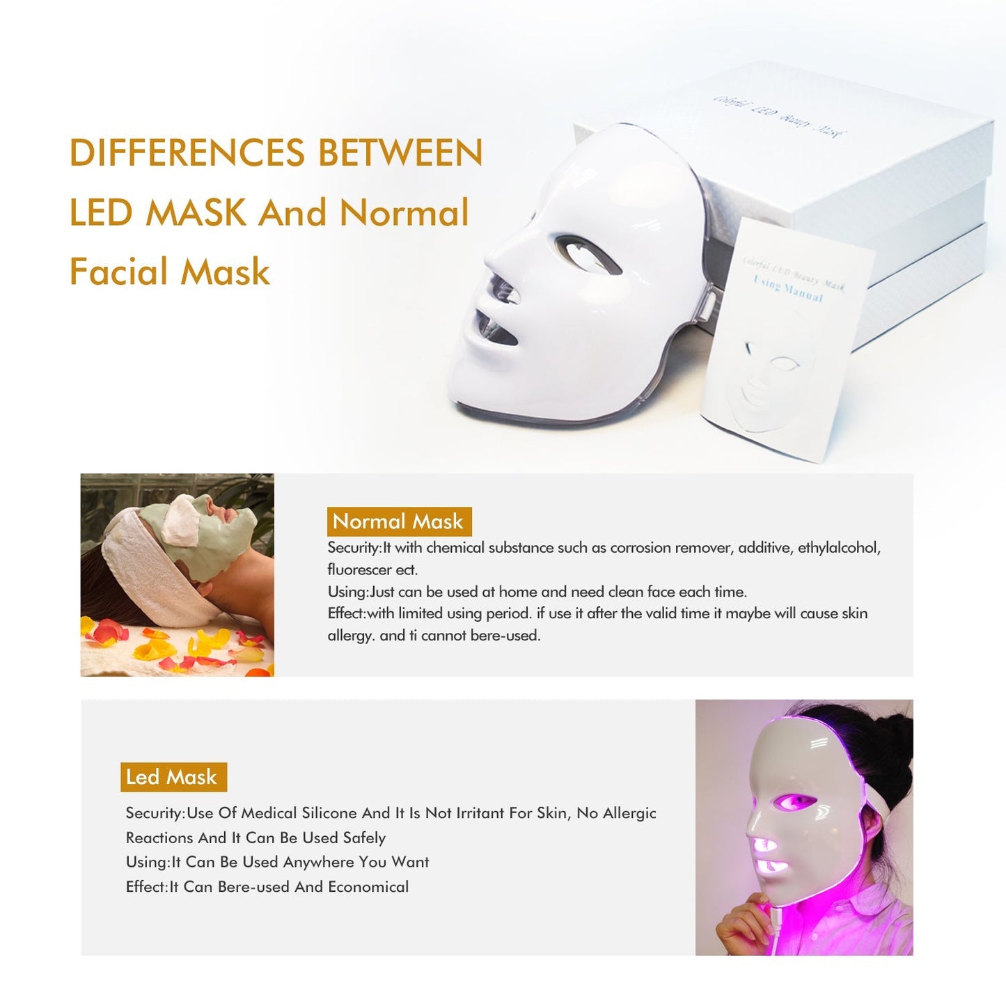 7 Colors LED Light Photon Face Mask